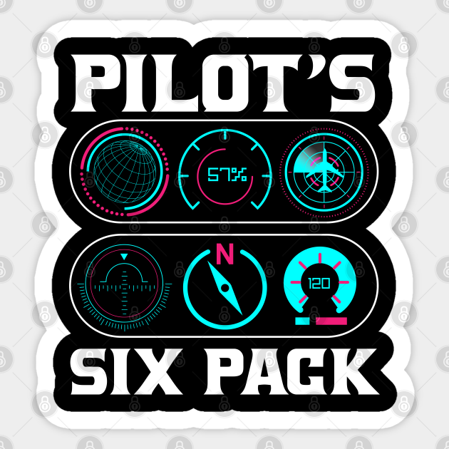 Funny Pilots Six Pack Pilots Sticker TeePublic
